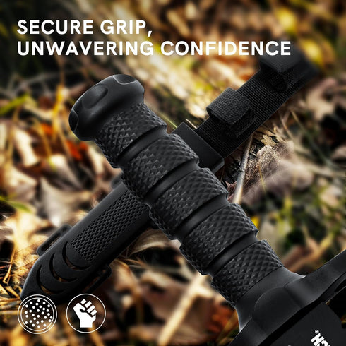 Dispatch Survival Hunting Knife with Sheath, 12" Fixed Blade Knife, Bowie Knives with Non-Slip Cylinder Design Handle, for Outdoor, Bushcraft, Cam...