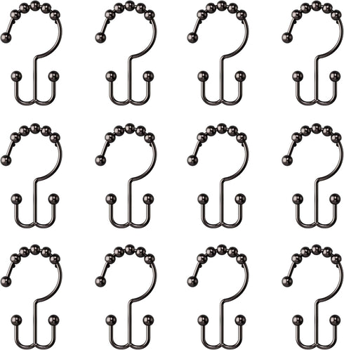 Zenna Home Metal Double Glide Shower Rings, Oil Rubbed Bronze – Set of 12 Heavy Duty, Rust-Resistant Shower Rings with Smooth Glide for Shower Cur...