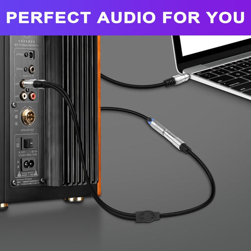 PNGKNYOCN 6.35mm to 2RCA Audio Cable, 1/4" TRS Female Stereo Jack to Dual RCA Male Plug Y Splitter Adapter Cable for Guitars?Speaker,Home Stereo S...