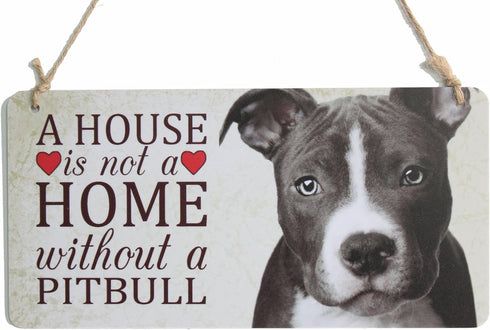 zhongfei Dog Breed Sign A House is Not A Home Without A Pitbull Sign Suitable for Dog House Decor (5" x 10") …...