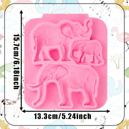 Elephant Cake Decoration Fondant Molds, Cute Silicone Mold Baby Elephant, for Kitchen Baking, Chocolate, Cookies, Butter, Marzipan, Flower Paste, ...