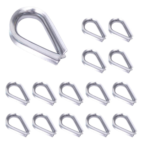 15 PCS M3 Stainless Steel Thimble for 1/8 Inches Diameter Wire Rope - Heavy-Duty Rigging Hardware Kit for Construction, Home Improvement, and Outd...