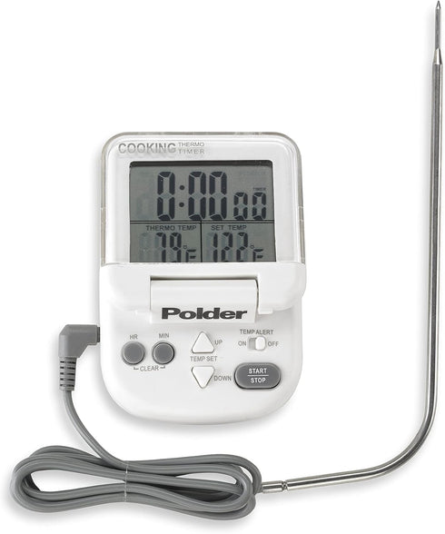 Polder Digital In-Oven Thermometer/Timer, White...