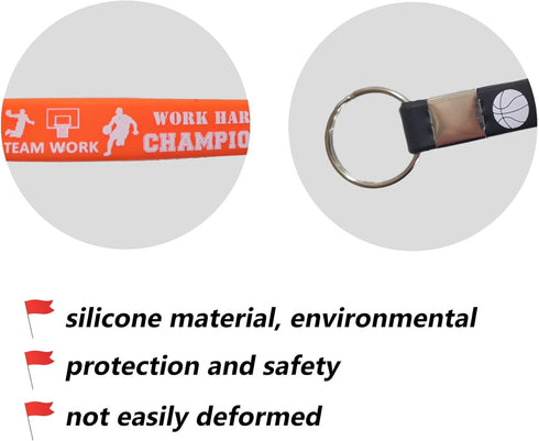 CupaPlay 24 PCS Basketball Keychains/Keyrings Motivational Bulk for Teenagers - Inspirational - Basketball Party Favors and Supplies for Carnival/...