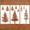 3 Pieces Christmas Pine Trees Stencils Reusable Pine Drawing Stencils Winter Holiday Fir Tree Templates Christmas Woodland Painting Stencils for D...