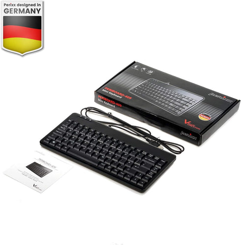 Perixx PERIBOARD-409U Wired USB Mini Keyboard, Black, US English Layout...