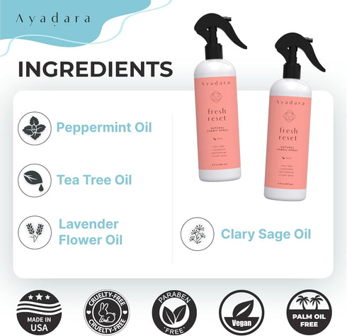 Natural Fabric Spray, Lavender Room Spray Air Freshener, Odor Eliminator Mist, Aromatherapy Home Fragrance, Lavender Linen Spray for Bedding, Pill...