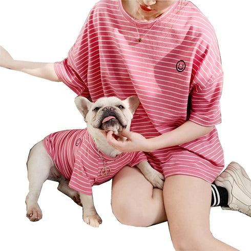 Matching Dog and Owner Clothes,Striped Dog shirts for Small Medium Large Dogs Cats,Mama and Pet Shirts are Sold Separately(for Pets,Pet-Pink,Pet 6...