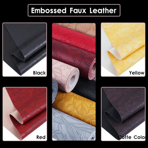 Embossed Faux Leather Sheets 12"X52"(30cm X 133cm),Faux Leather Very Suitable for Making DIY Bow,Leather Earrings Sewing Crafts Projects (Camel Co...