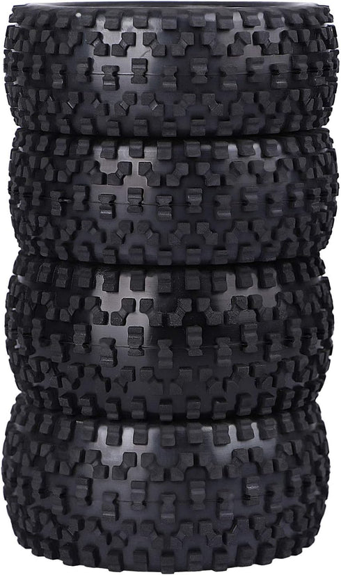 12mm Hex 2.2'' Pre-Glued RC Buggy Wheels and Tires, Out Dia. 3.5'' for 1/10 1/12 1/14 1/16 Off-Road RC Buggy Truck, Set of 4...