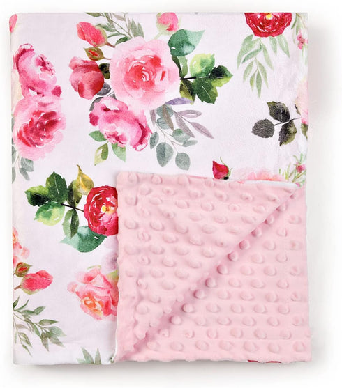 Boyoung Baby Blanket, Soft Minky Warm Blanket for Boy or Girl, Receiving with Double Layer Dotted Backing Newborns Nursery Stroller Toddlers Crib ...