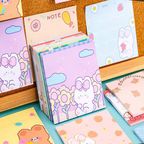 3Pack Cute Rabbit Sticky Notes 90 Sheets Kawaii Notepad Self-Stick Note Pads Sticky Notes for Kids Cute School Office Supplies...
