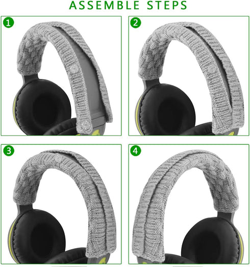 Geekria 2 PCS Knit Fabric Headband Pad Compatible with Bose, AKG, Sennheiser, Sony Headphones Replacement Band, Headset Head Top Cushion Cover Rep...