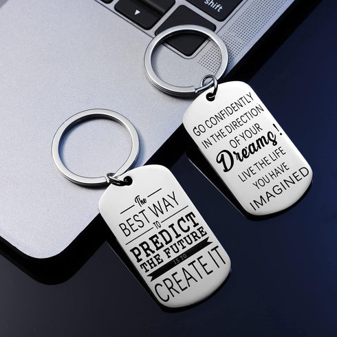 Yinkin 16 Pcs Motivational Keychains Bulk Thank You Keychains with Inspirational Quotes Team Gifts, Christmas Appreciation Gifts for Staff, Friend...