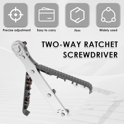 Mini Ratchet Set, 5-Piece 1/4 Ratchet Right Angle Screwdriver, 36-Tooth Bidirectional Ratcheting Wrench Bit Ratchet for Tight Spaces, Hand Tool wi...