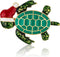 RareLove Cute Tortoise with Santa Hat Christmas Brooch Pin Enamel Brooches for Women Alloy Plated Holiday Gift...