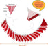 32Ft Red White Plaid Stripe Dot Fabric Bunting Banner Triangle Flags Cotton Garland Pennant for Birthday Wedding Engagement Carnival Party Classro...