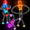 Sensory Fidget Robot Toys LED Light Up for Kid Toddlers, Suction Cup Poseable Action Figures Robot Telescopic Pop Tubes ADHD Autism Travel Toys Pi...