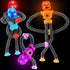 Sensory Fidget Robot Toys LED Light Up for Kid Toddlers, Suction Cup Poseable Action Figures Robot Telescopic Pop Tubes ADHD Autism Travel Toys Pi...
