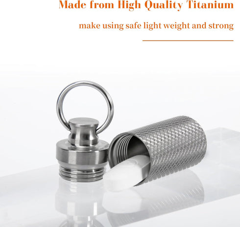 Titanium Keychain Pill Holder Container,Waterproof Portable Pill Box Case for Purse or Pocket, Pill Fob Medicine Organizer for Outdoor Travel Camp...