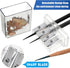 2 Pieces Carpenter Long Point Manual Pencil Sharpener with Plastic Lid 4 Holes Handheld Sharpener for Sketching, Charcoal, Colored Pencils (Transp...