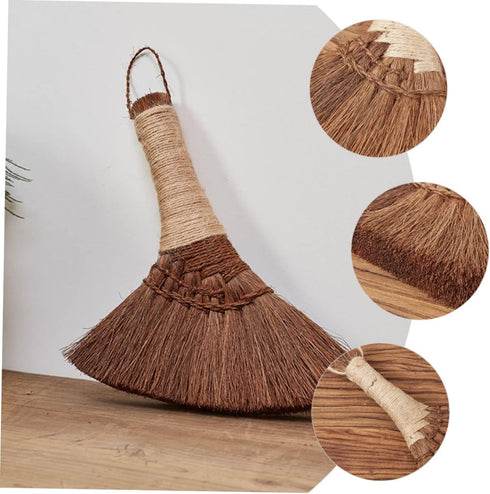 Small Broom Cleaning Soft Bristle Broom Natural Broom Cleaning Brooms Desktop Cleaning Brush Household Duster Brown Silk Light Brown Cleaning Acce...