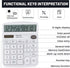 Calculators Desktop, White Calculator, Cute Calculator 12 Digit Desk Calculator Large Display, Dual Power Solar Battery, Office Home School Suppli...