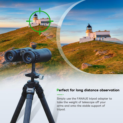 FANAUE S2-01 Binocular Tripod Adapter with 1/4-20" Thread Compatible with Porro Binoculars and Arca Ball Heads, Universal Quick Release for Bird W...