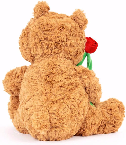 Cute Stuffed Bear 11.02 Inch Teddy Bear Stuffed Animal with Rose Small Teddy Bear Plush Toy Valentine's Day Stuffed Animal Bear for Girlfriend Kid...