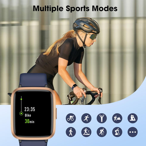 Fitness Tracker Watch with Heart Rate Monitor, Activity Tracker with Pedometer, Sleep Monitor, Calories & Step Counter, 5ATM Waterproof Smart Watc...