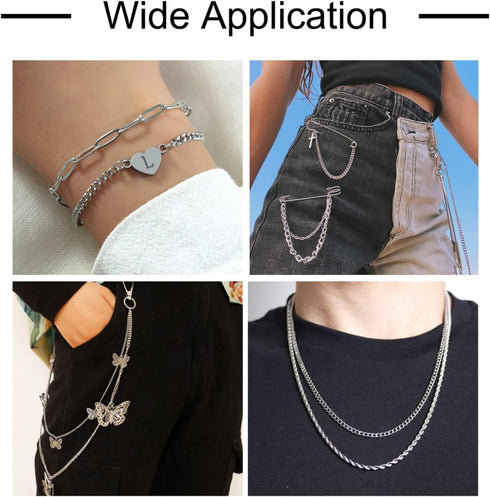 PandaHall 32.8 Feet Stainless Steel Cable Cross Chains with Spool 2.4x1.9x0.5mm Unwelded Oval Link Necklace Bracelet Pendant Jewelry Making Chains...