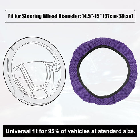 X AUTOHAUX Steering Wheel Cover Universal Elastic Stretch Antislip Breathable Microfiber Ice Silk Interior Trim Wheel Protector for Car Truck SUV ...