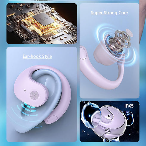 Earphone Wireless Bluetooth, OWS Hanging Bluetooth 5.4 Earphones, Open Ear Headset Ball - Portable and Comfortable, HiFi Stereo Sound Headphones N...
