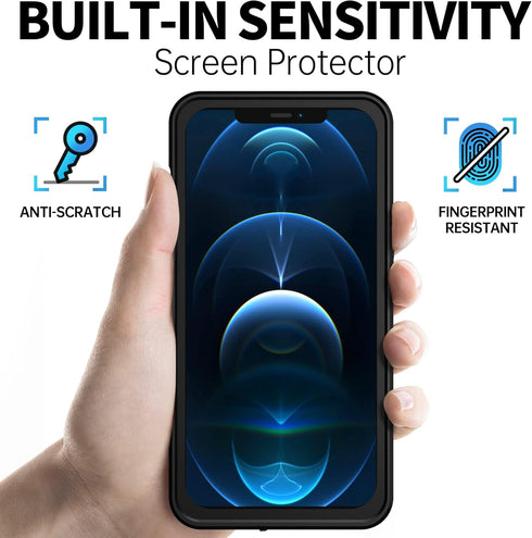 BEASTEK for iPhone 12 Pro Waterproof Case, NRE Series Shockproof Dustproof Underwater IP68 with Built-in Screen Protector Anti-Scratch Protective ...