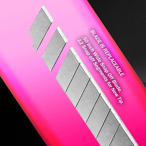 5 Bulk Small Neon Pink Utility Knife Box Cutters Snap Off Blade (9MM)...