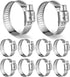 10PCS Hose Clamp Set - Stainless Steel Hose Clamps with Worm Gear, Adjustable 3/4'' to 1-1/8'' (19-29mm) for Plumbing, Automotive, and Mechanical ...