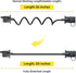Oyviny 4 Way Flat Trailer Extension Coiled Cable 5 Feet 4 Pin Male and Female Wiring Harness 18AWG 60" Stretchable Coiled Extension Wiring Cable w...