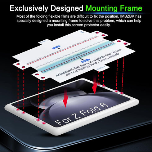 IMBZBK 9 in 1 for Samsung Galaxy Z Fold 6 Screen Protector, 3 Pack Inside Flexible Film + 3 Pack Front Tempered Glass + 3 Pack Camera Lens Protect...