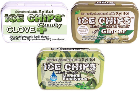 ICE CHIPS Candy 3 Pack Assortment (Clove, Ginger, Menthol Eucalyptus)...