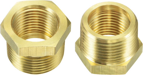 2 Pack 57480-1208 Brass Garden Hose Fitting, Pipe Adapter Connector, 3/4'' GHT Male * 1/2'' NPT Female Garden Hose Parts for Connectors Hose Conne...