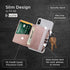 Stick-On Phone Wallet for Back of iPhone or Android Case | 6 Sleeve Credit Card Holder - Pocket for Cards, Money & ID - Built-in Stand - Waterproo...