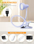 Clip on Lamp USB Reading Light, 3 Color Modes, 10 Brightness Dimmable, Flexible Gooseneck Desk Lamp with Clamp, Eye Care Clip on Light for Bed Hea...