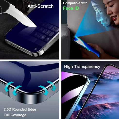 2 Pack Compatible with iPhone 14 Pro Max Privacy Screen Protector, Anti-Spy Anti-Blue Light Eye Protection Tempered Glass Film 6.7'', Scratch Resi...
