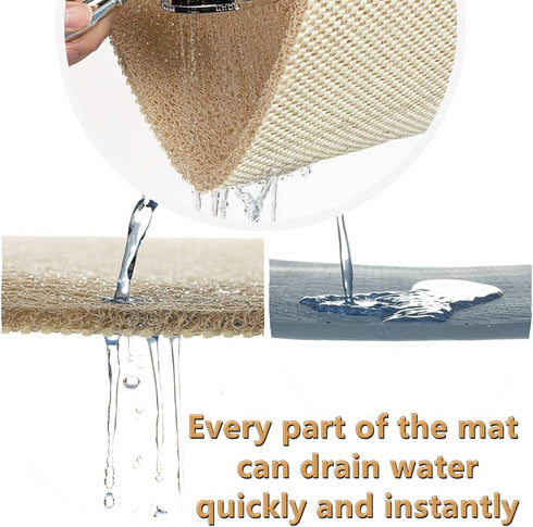 Anti Slip Shower Mat, Soft Textured Bath Mat, Easy Drain Non Slip Comfort Bathtub Mats, Quick Drying PVC Loofah Bathroom Mats, Phthalate Free (15....