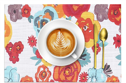 Ruvanti Placemats 100% Cotton 13x19 Inch, Dining Table Placemats Set of 6, Modern Place Mats for Dining Table Decor, Kitchen & Table Linens, Coffe...