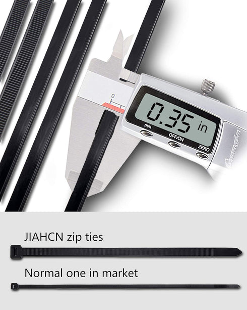 Large Zip Ties Heavy Duty 200lbs Cable Ties Black Zip Tie 11 Inch Industrial Wire Ties Thick Cable Ties UV Resistant Nylon Zipties Wide Plastic Zi...
