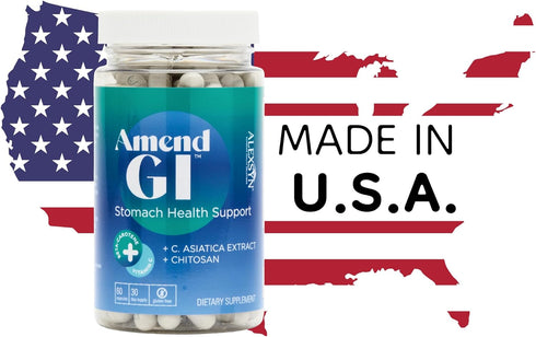 Amend GI All-Natural Stomach Health Support 60 Capsules - Nutraceutical for Stress-Induced Ulcer Symptoms - Supports Healing and Digestive Health ...