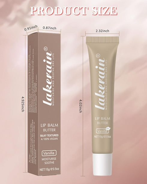 Lip Butter Balm Vanilla,Hydrating Tinted Butter Lip Gloss,Clear Lip Mask Lip Care Moisturizer,Glossier Lip Treatment Balm,Non-Sticky Jelly Glow Re...