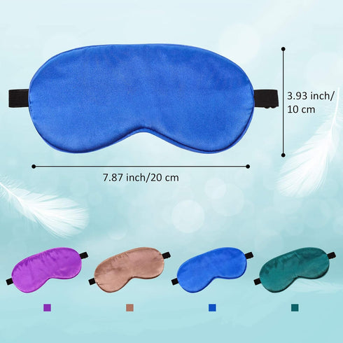4 Pieces Kids Eye Mask for Sleeping Silk Sleep Mask Smooth Soft Eye Mask Eye Cover with Adjustable Strap Blindfold for Blocking Out Lights Travel ...