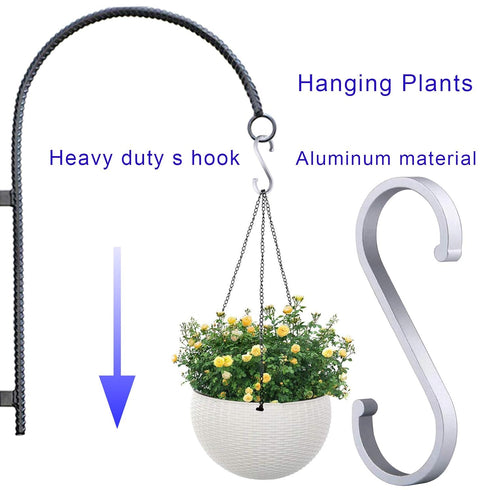 Aluminum S Hooks, Versatility S-Hooks Coffee Cup Hooks for Hanging Coffee Mugs, Kitchen Pot and Pans, Grill Utensils, Plants, 12 Pack Matte Finish...